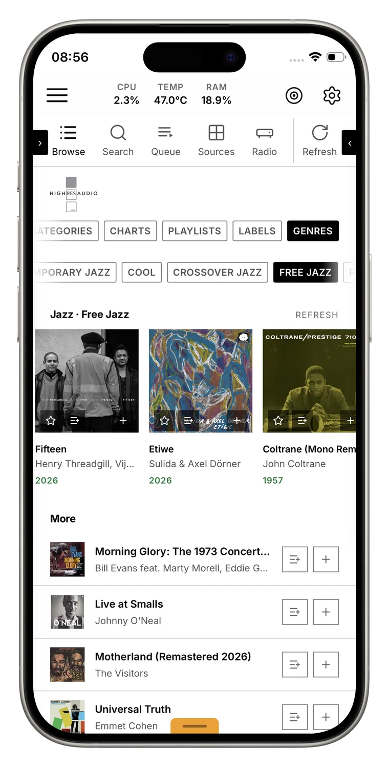 Library, a catalogue browsed by genre