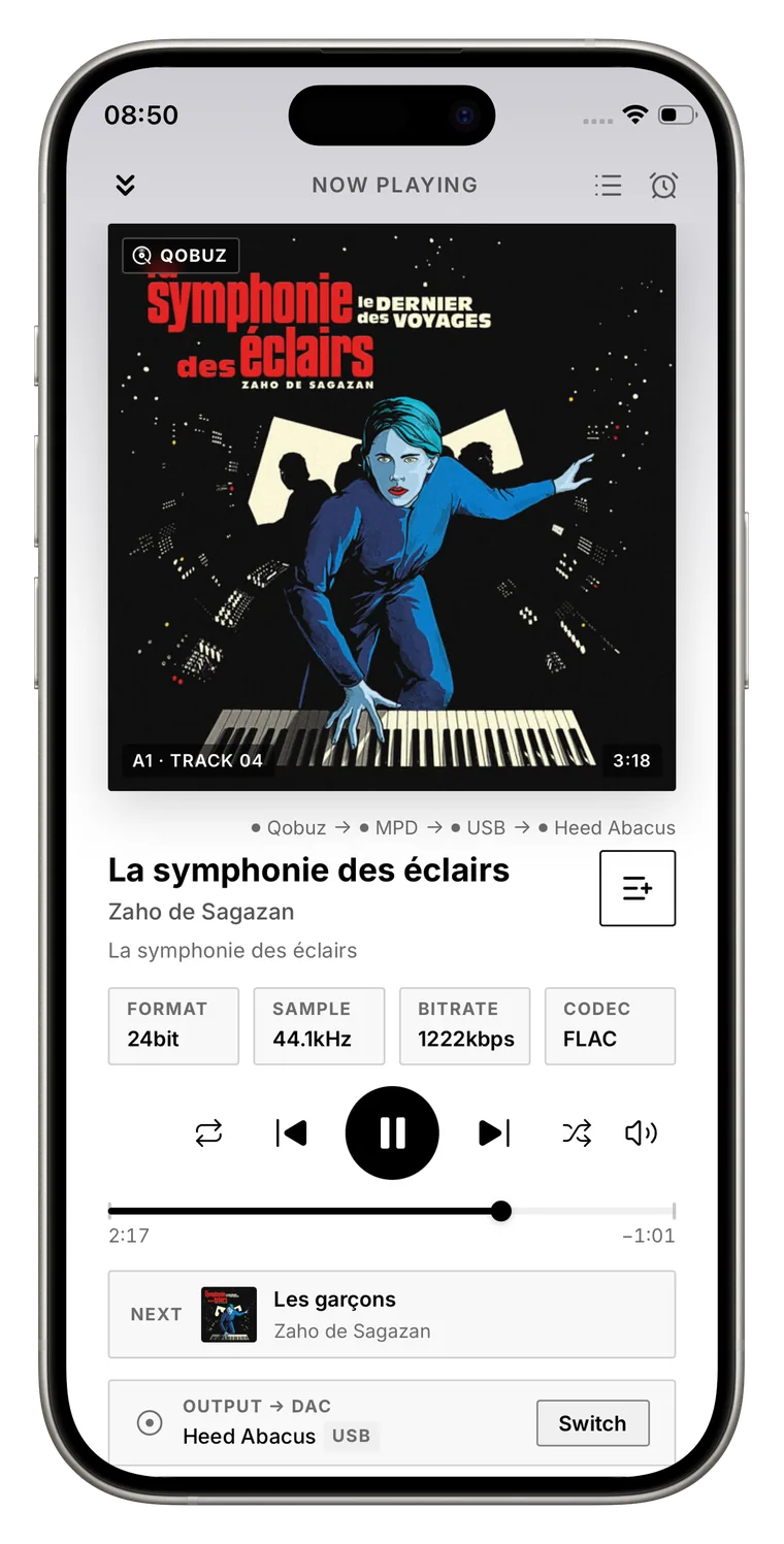 Player, playing from Qobuz